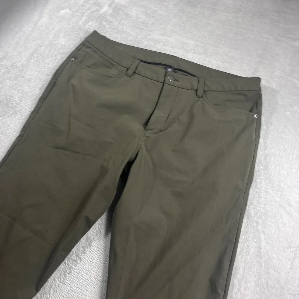 Lululemon ABC Pant Slim 36‎ Olive Green Warpstreme 5 Pocket Commuter Trousers